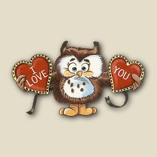 owl with hearts